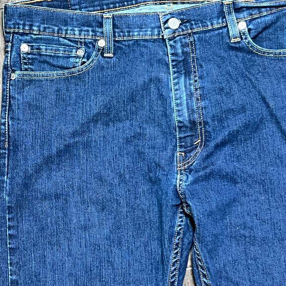 Levi's 513 High Waisted Slim Fit Denim Straight Jeans Men's Size 38 x 30 Blue - Picture 3 of 9